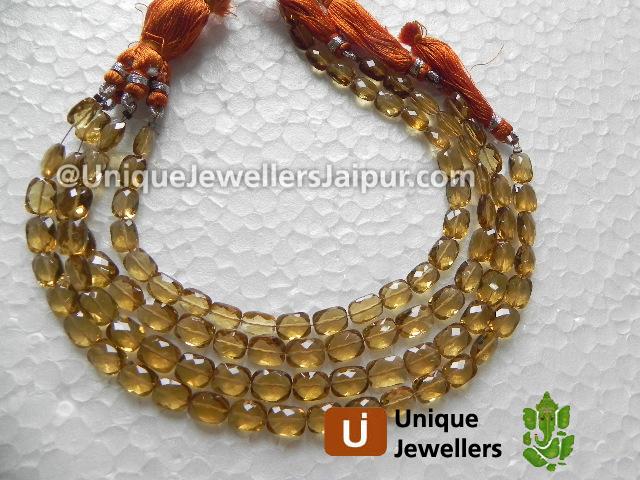 Cognac Quartz Faceted Chicklet Beads